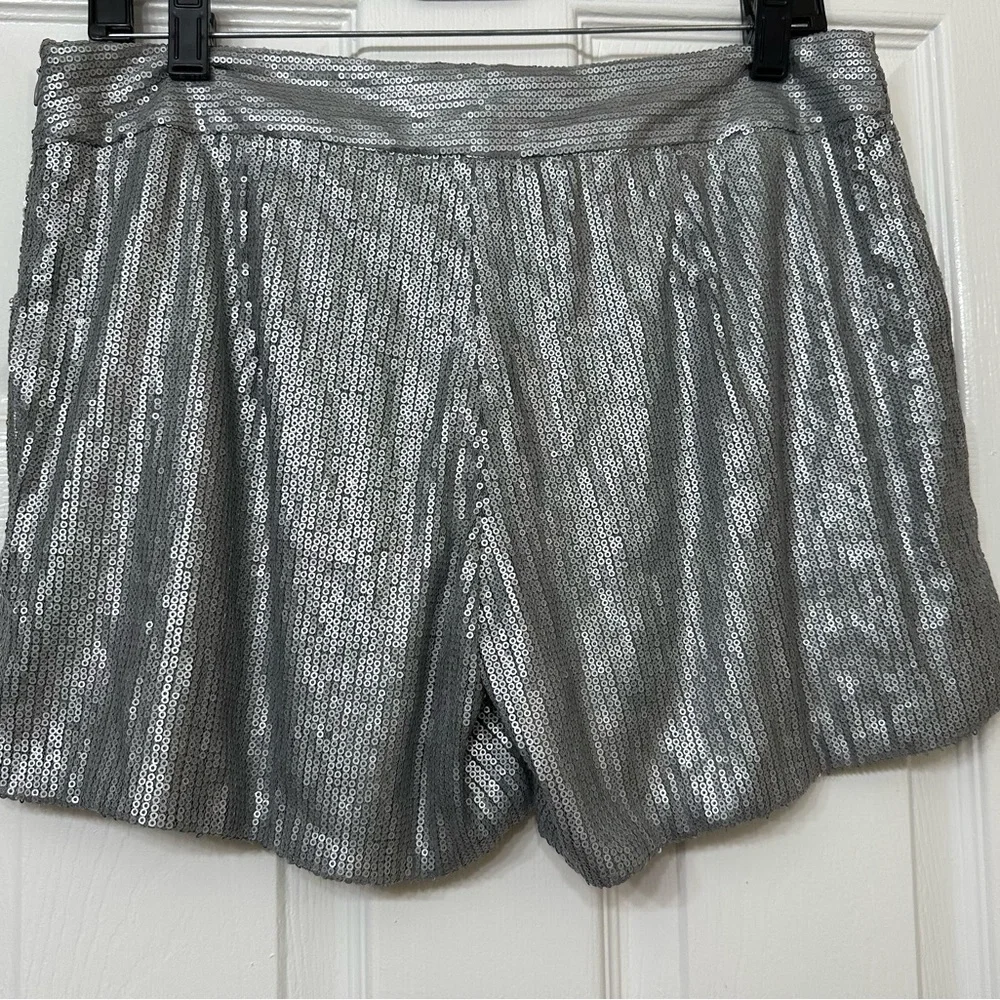 Charlotte Russe Shorts Shimmer Glitter Style Silver Gray Size 8